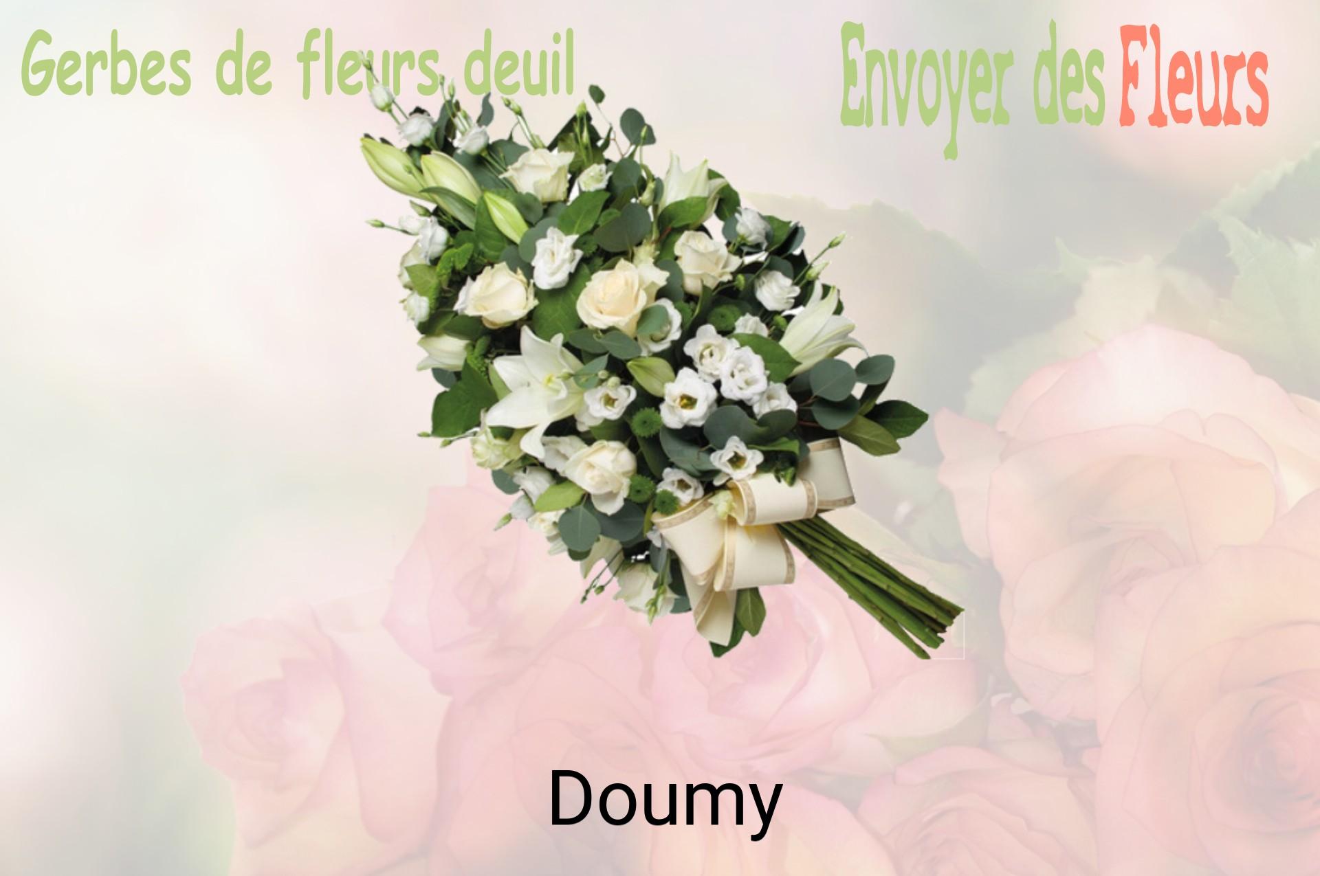 Gerbe de fleurs de deuil livrée à Doumy